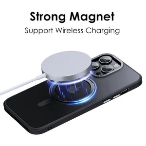 360度回転サポート付き強力磁気リングホルダー付き,マットクリアiphoneケース,iPhone 11 12 13 14 15 pro max 15plusFor iphone 11 12 13 14 15 Pro Max 15Plus