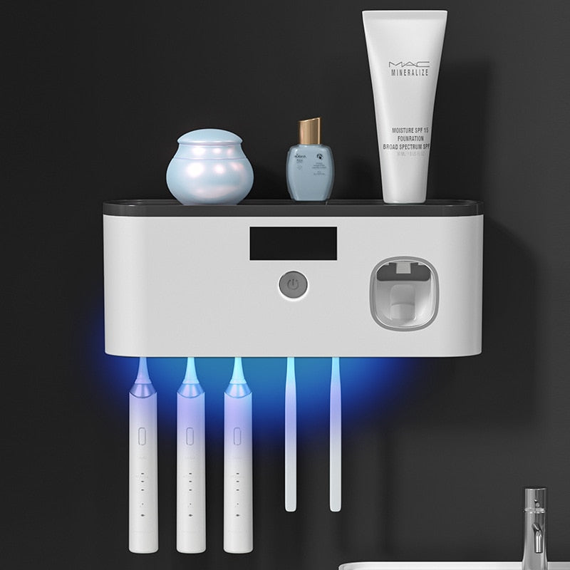 Eliminating UV germicidal bacteria Toothbrush & toothpaste holder