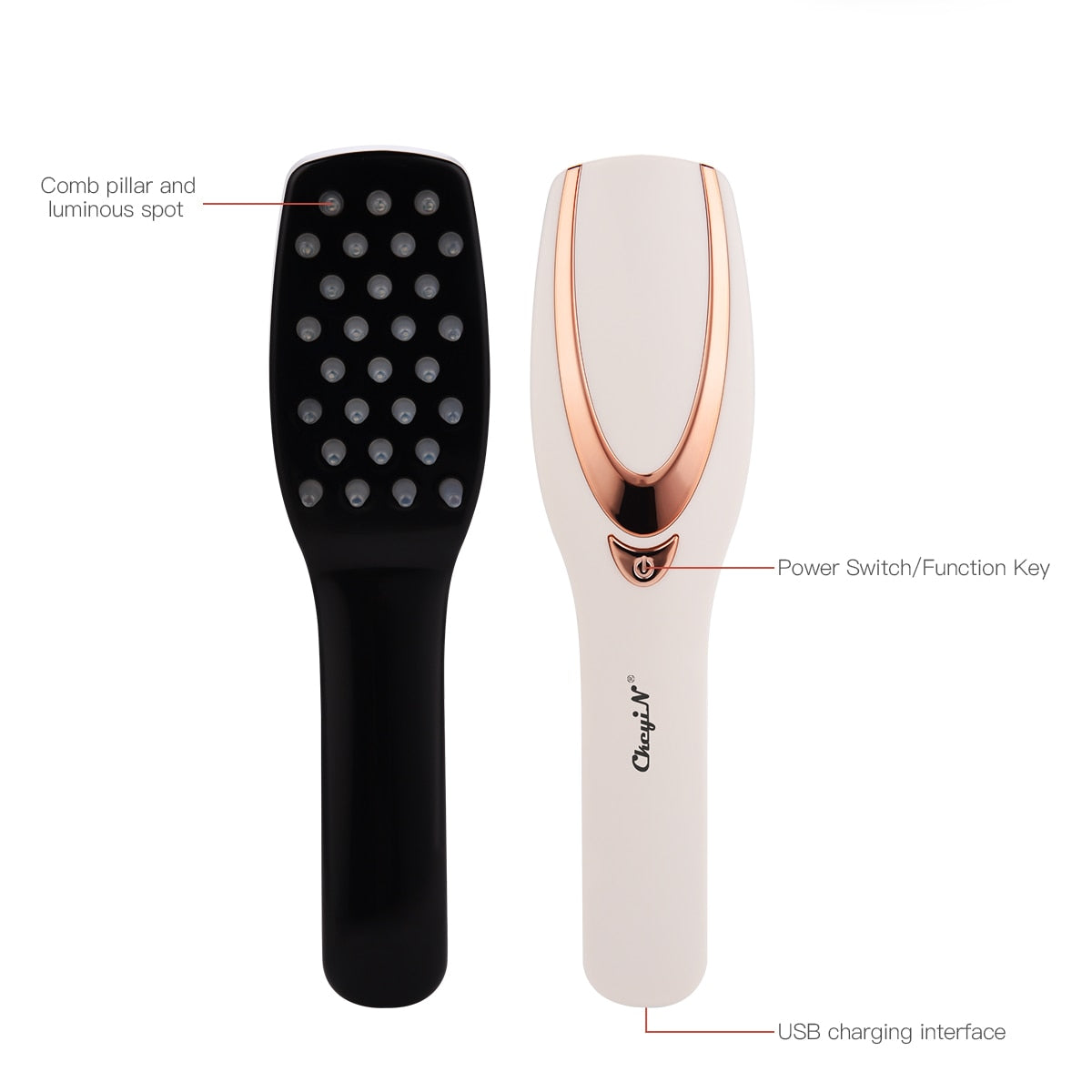 3 in 1 Infrared Laser Wireless Hair Loss Prevention, Hair Growth Care Vibration Massage Comb